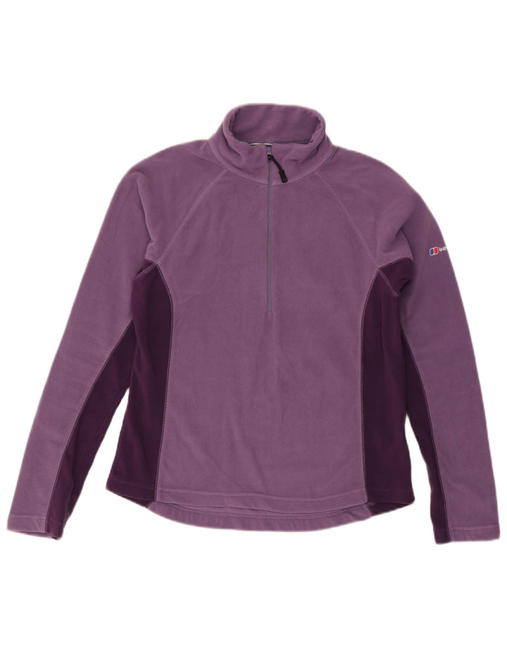 Maglione in pile da donna con collo e zip BERGHAUS UK 14 Large Purple Colourblock