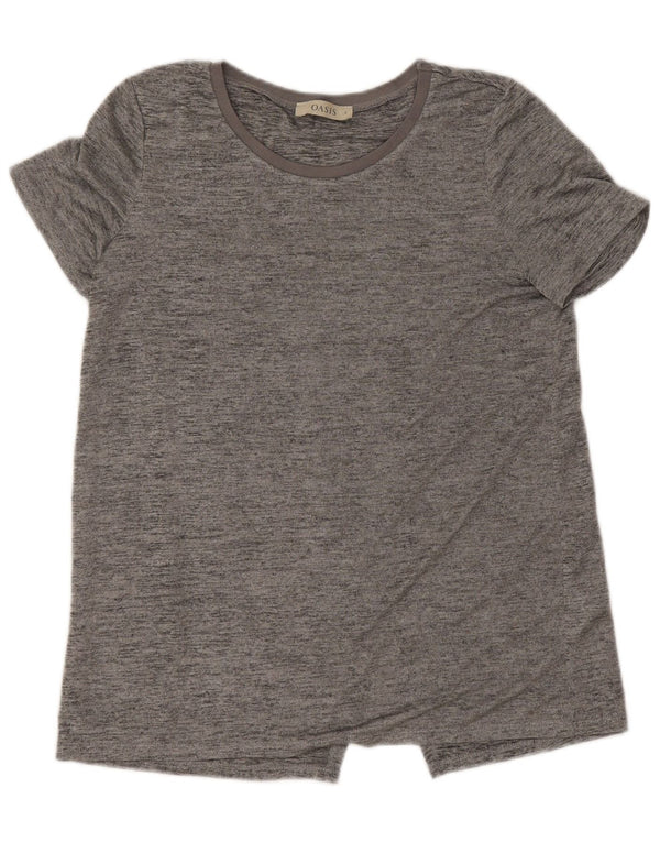T-shirt da donna Oasis Top UK 10 piccolo poliestere chiazzato grigio