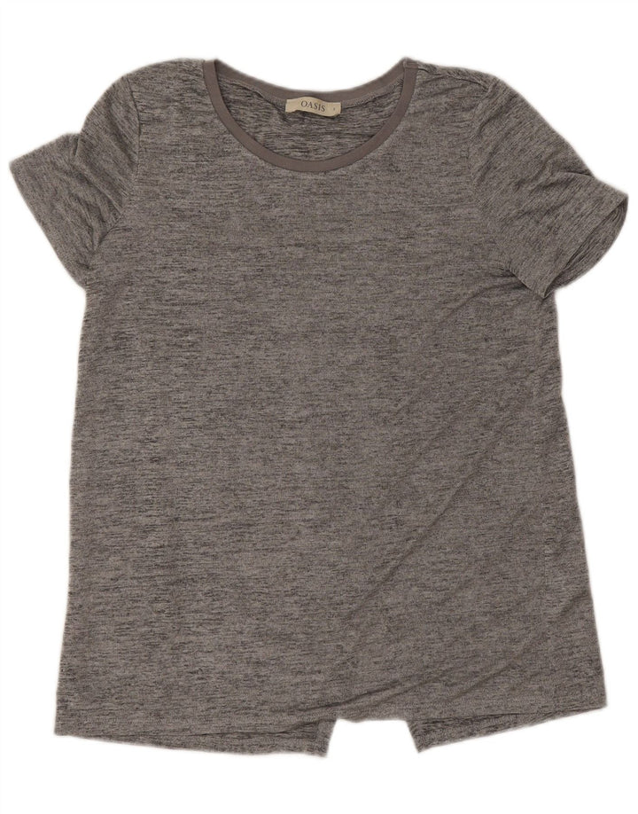 T-shirt da donna Oasis Top UK 10 piccolo poliestere chiazzato grigio