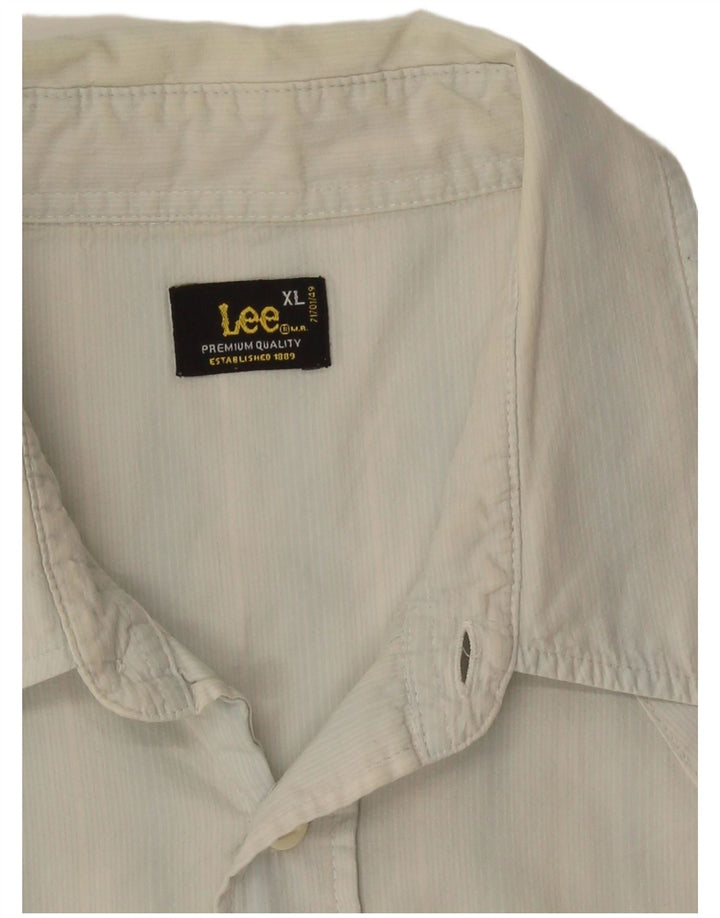 Camicia a maniche corte da uomo Lee XL a righe blu