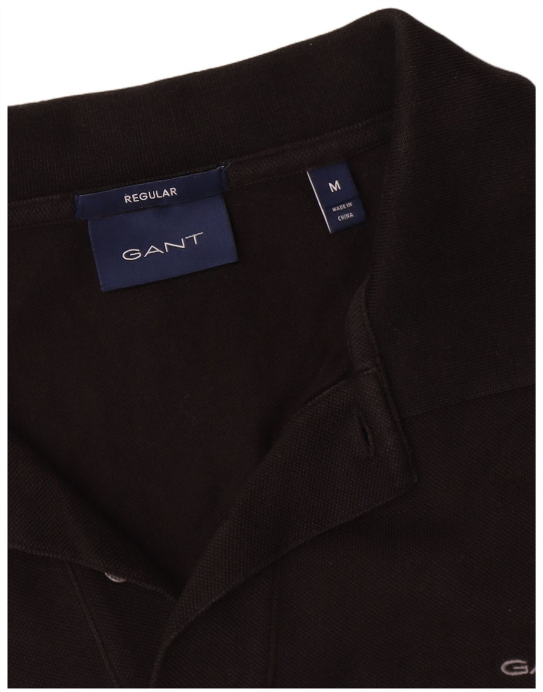Polo Gant da uomo regolare in cotone nero medio