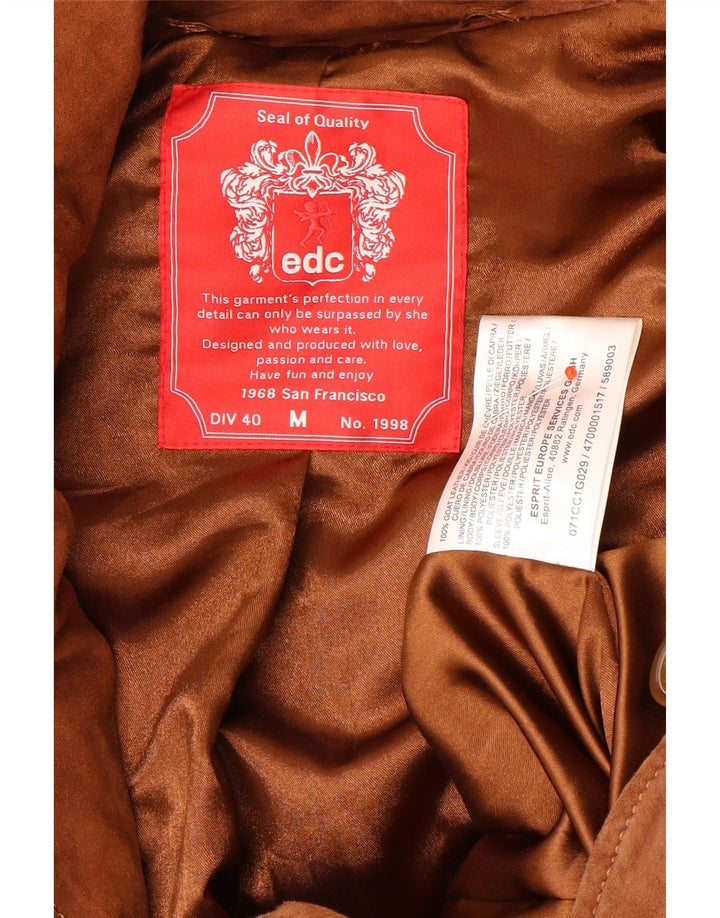 Giacca in pelle scamosciata da donna EDC UK 14 in pelle marrone medio