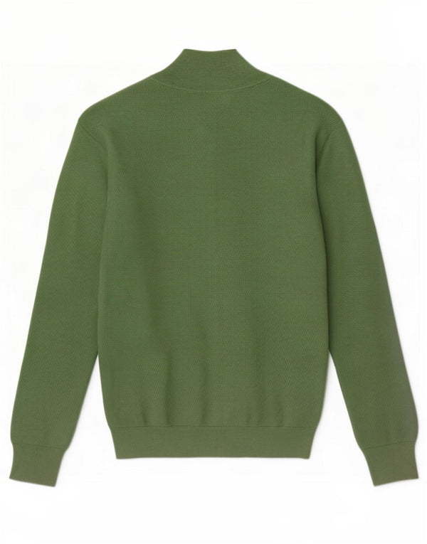 Polo Ralph Lauren Maglione da uomo con zip e collo grande in cotone verde