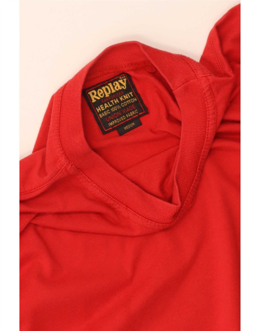 Replay Top da uomo a maniche lunghe in cotone rosso medio