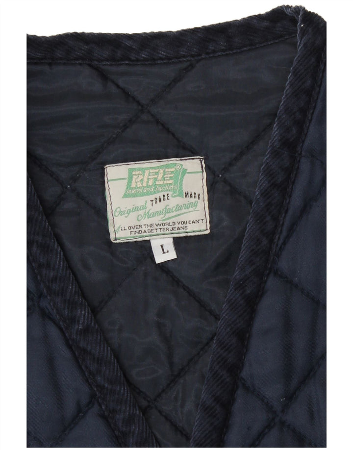 Giacca trapuntata da uomo Rifle UK 40 Large Blu Navy