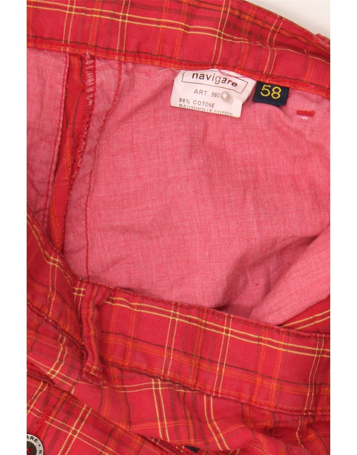 Pantaloncini cargo da uomo Navigare W41 XL in cotone a quadri rossi