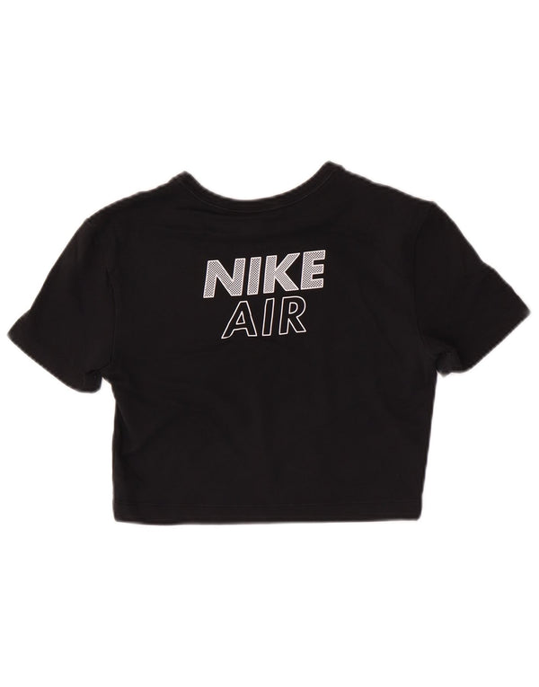 T-shirt grafica corta da donna Nike UK 8 piccola in cotone nero