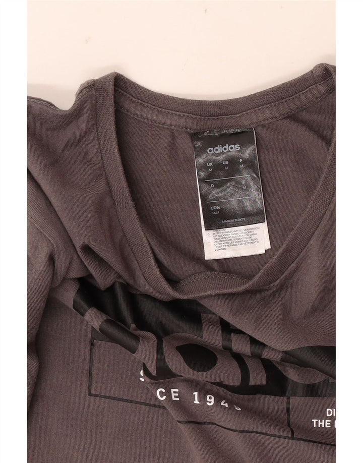 T-shirt grafica da uomo Adidas Top in cotone grigio medio
