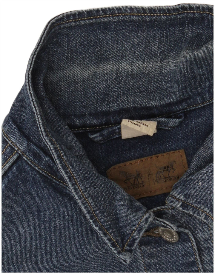 Giacca in denim corta da donna LEVI'S UK 18 XL cotone blu