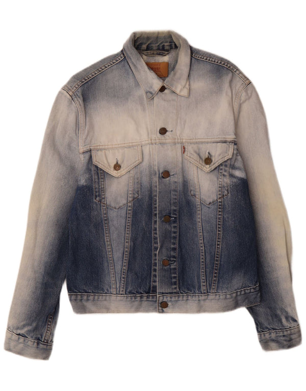 Giacca in denim lavaggio acido da donna Levi's UK 18 XL cotone blu