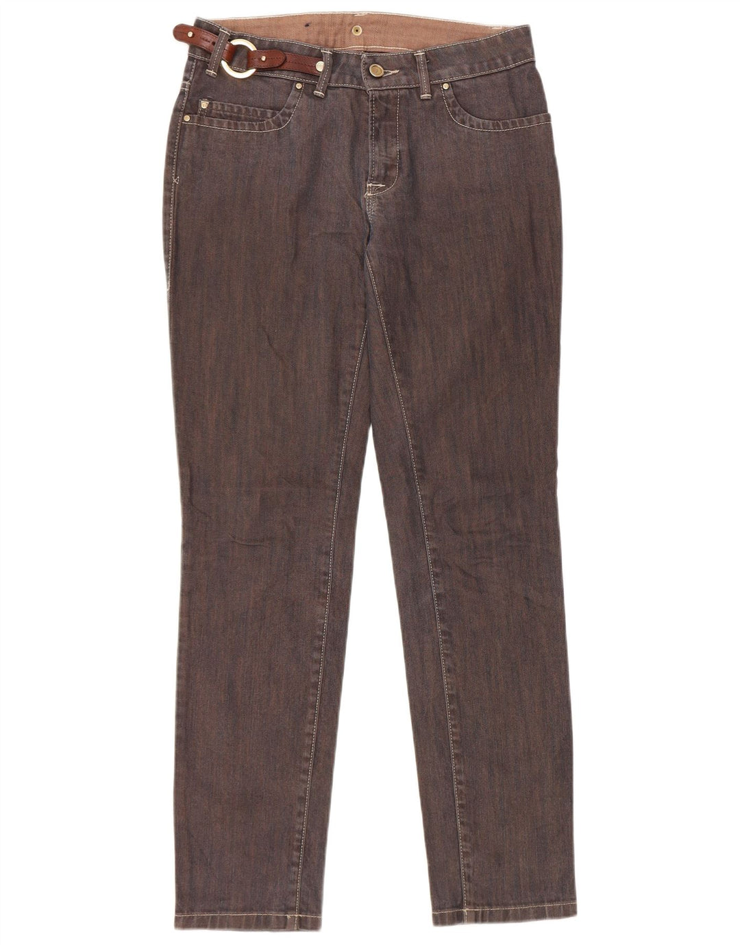 Jeans Slim Donna Trussardi W25 L30 Cotone Marrone