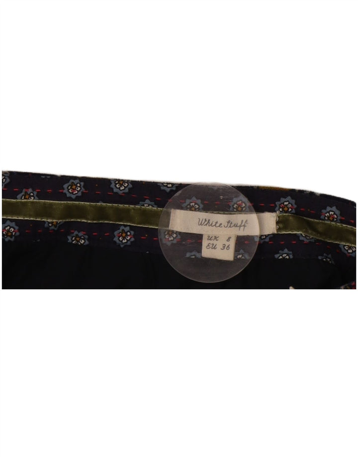 Minigonna da donna White Stuff UK 8 piccola W27 blu navy floreale