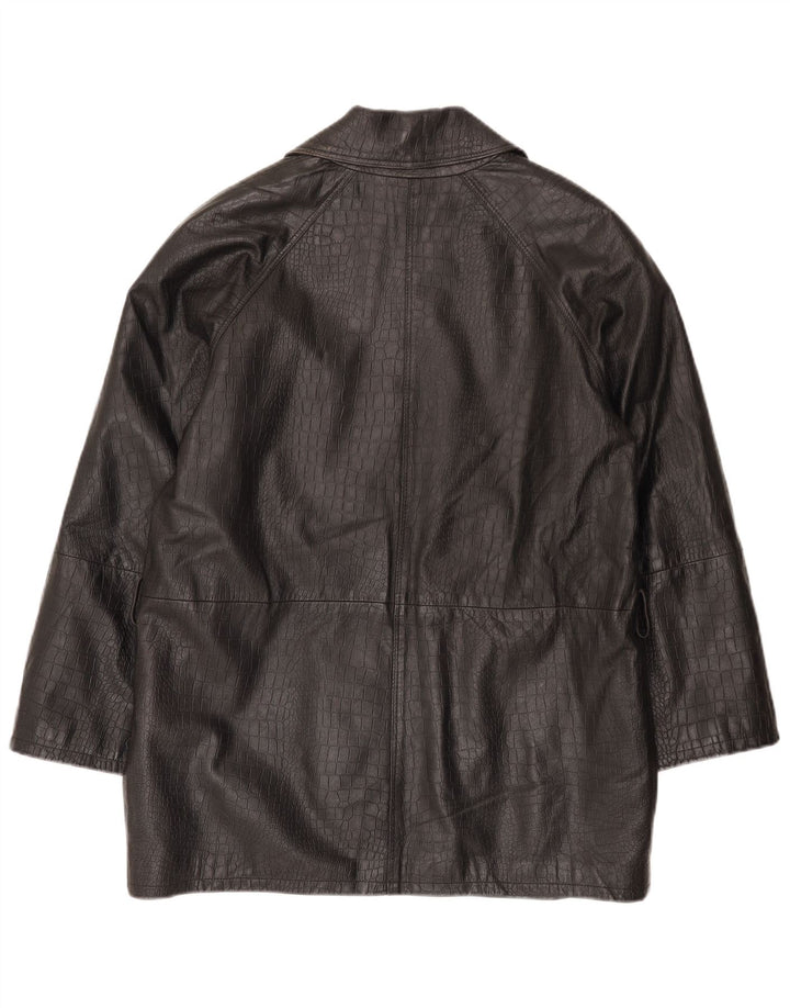 Cappotto Doppiopetto Donna Conbipel IT 40 Small Nero Stampa Animalier