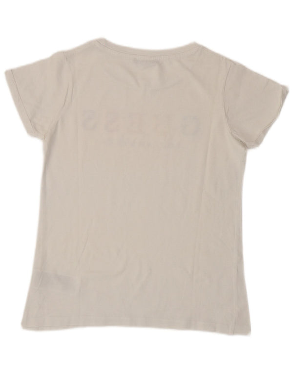 T-shirt grafica da donna Guess Top UK 6 XS cotone bianco
