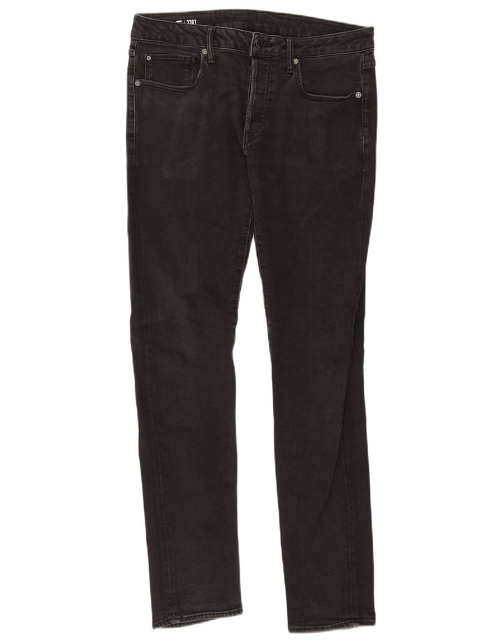 Jeans slim da uomo G-Star 3301 W32 L34 cotone nero