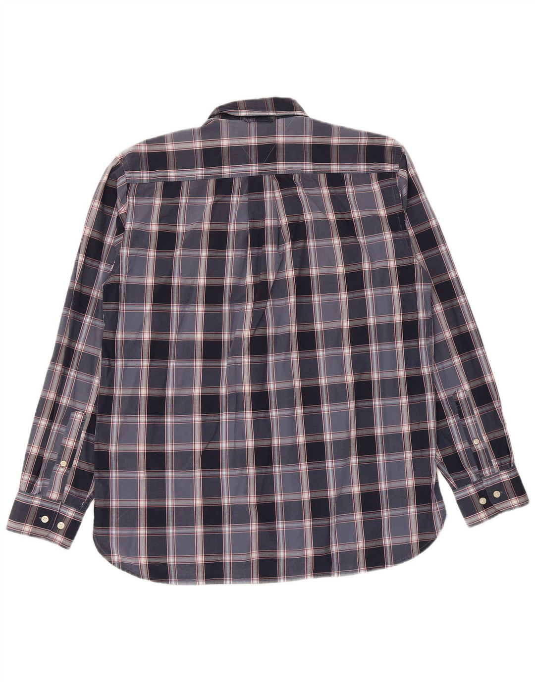 Camicia da uomo Tommy Hilfiger in cotone scozzese medio blu navy