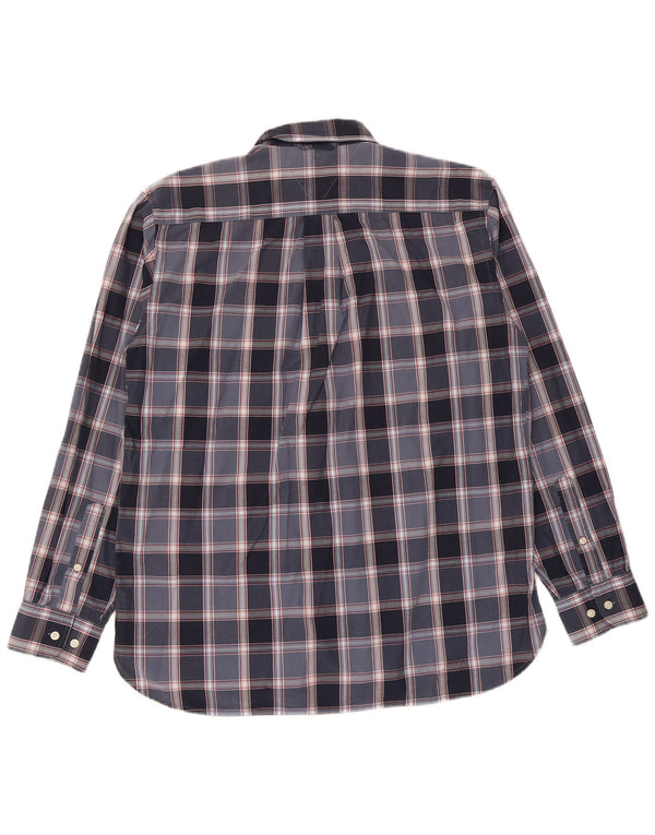 Camicia da uomo Tommy Hilfiger in cotone scozzese medio blu navy