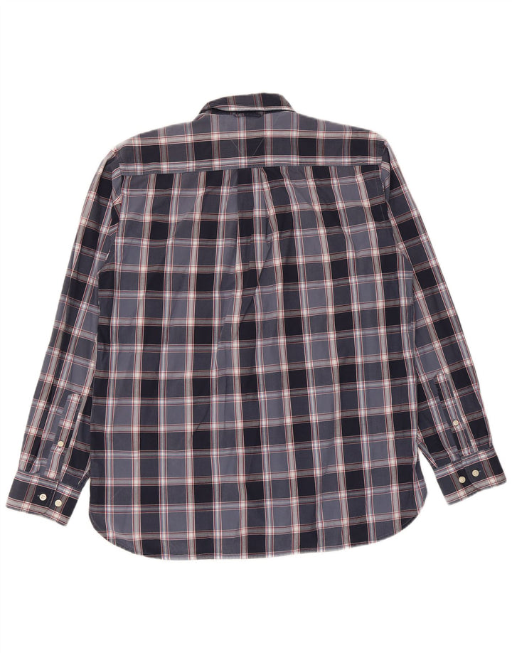 Camicia da uomo Tommy Hilfiger in cotone scozzese medio blu navy