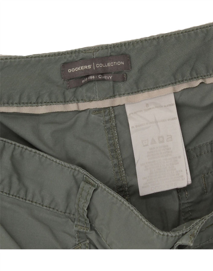 DOCKERS Womens Curvy Mid Rise Capri Trousers US 8 Medium W32 L18 Grey Vintage Dockers and Second-Hand Dockers from Messina Hembry 