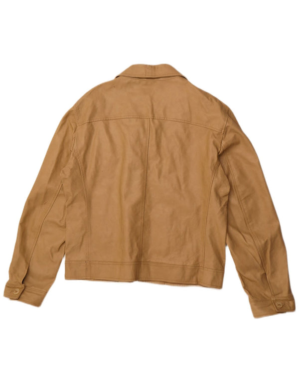 Giacca in pelle da donna VINTAGE UK 18 XL Pelle beige