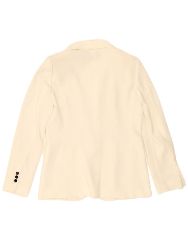 Giacca blazer da donna a 1 bottone Marella UK 14 grande triacetato bianco