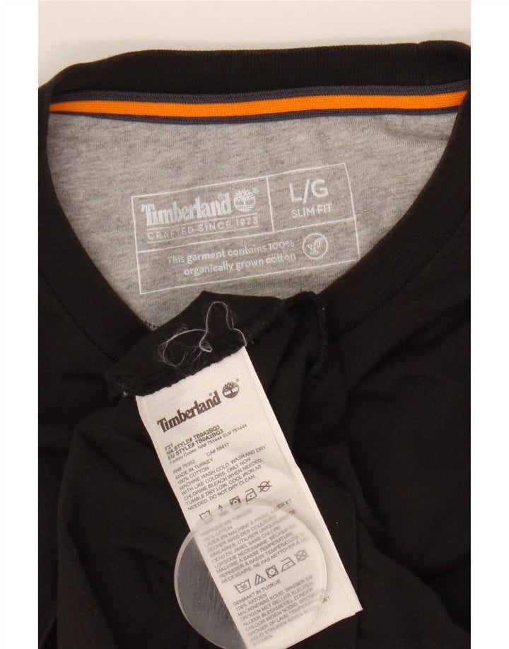 Timberland Uomo Slim Fit Top manica lunga grande cotone nero