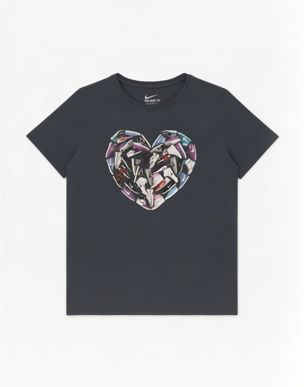 T-shirt grafica da donna Nike Top UK 14 grande grigia