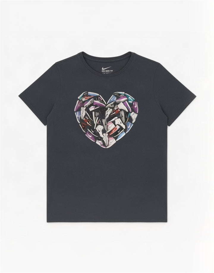 T-shirt grafica da donna Nike Top UK 14 grande grigia