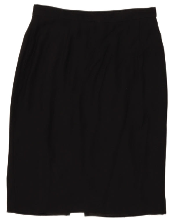 Gonna dritta a vita alta da donna VINTAGE IT 46 Large W29 Acetato nero