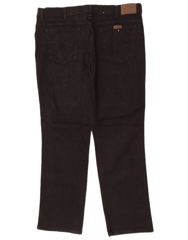 Jeans dritti da uomo Wrangler vestibilità regolare W40 L32 cotone nero