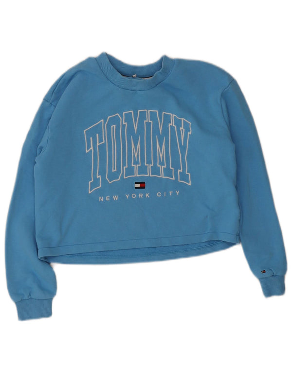 Maglione con cappuccio corto grafico da bambino Tommy Hilfiger 13-14 anni Blu