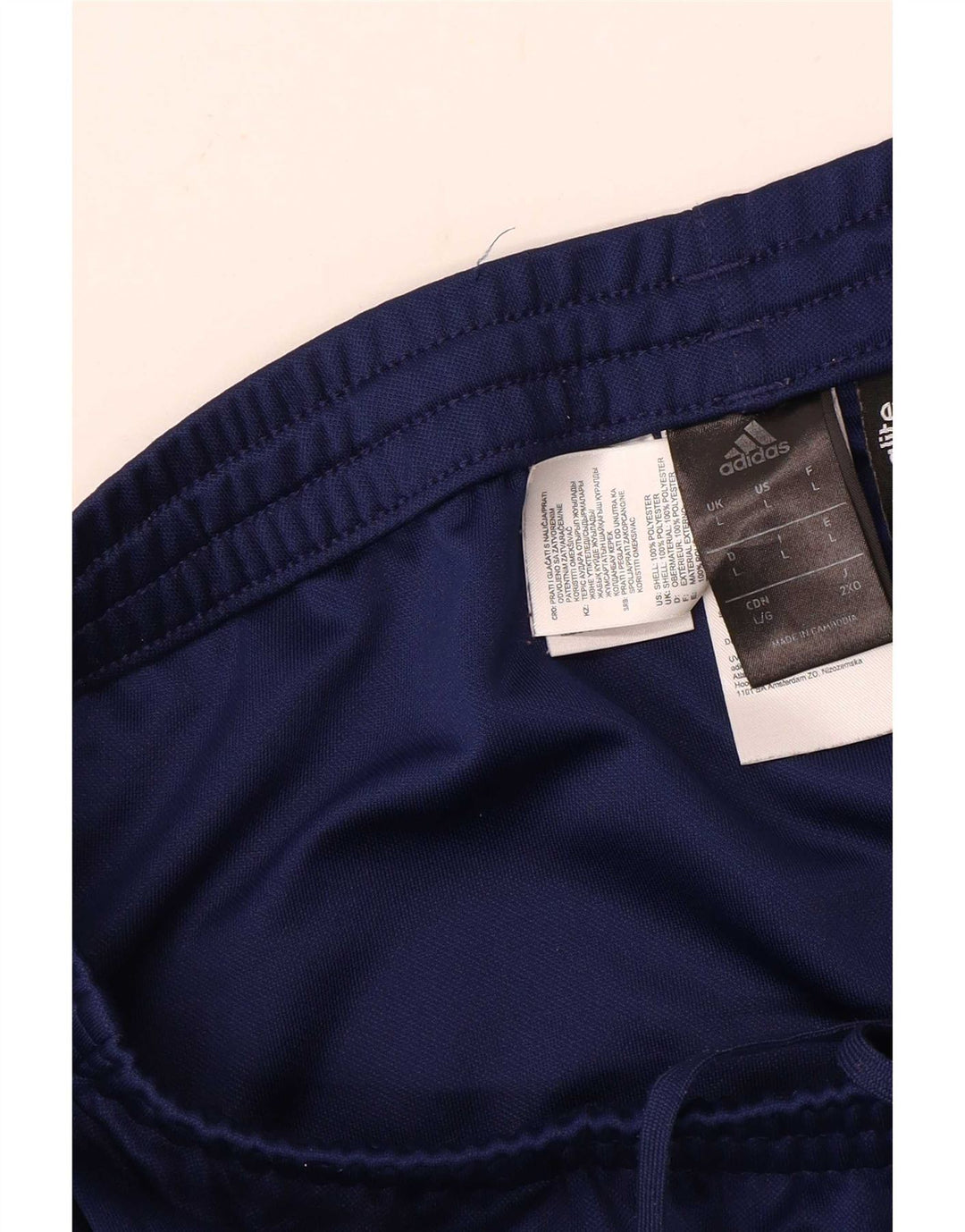 Pantaloni da tuta Adidas Climalite da uomo di grandi dimensioni in poliestere blu navy