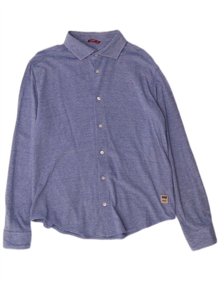 Camicia da uomo Carrera XL in cotone screziato blu