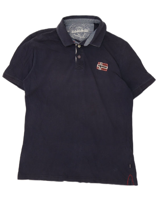 Polo geografica da uomo Napapijri in cotone blu navy medio