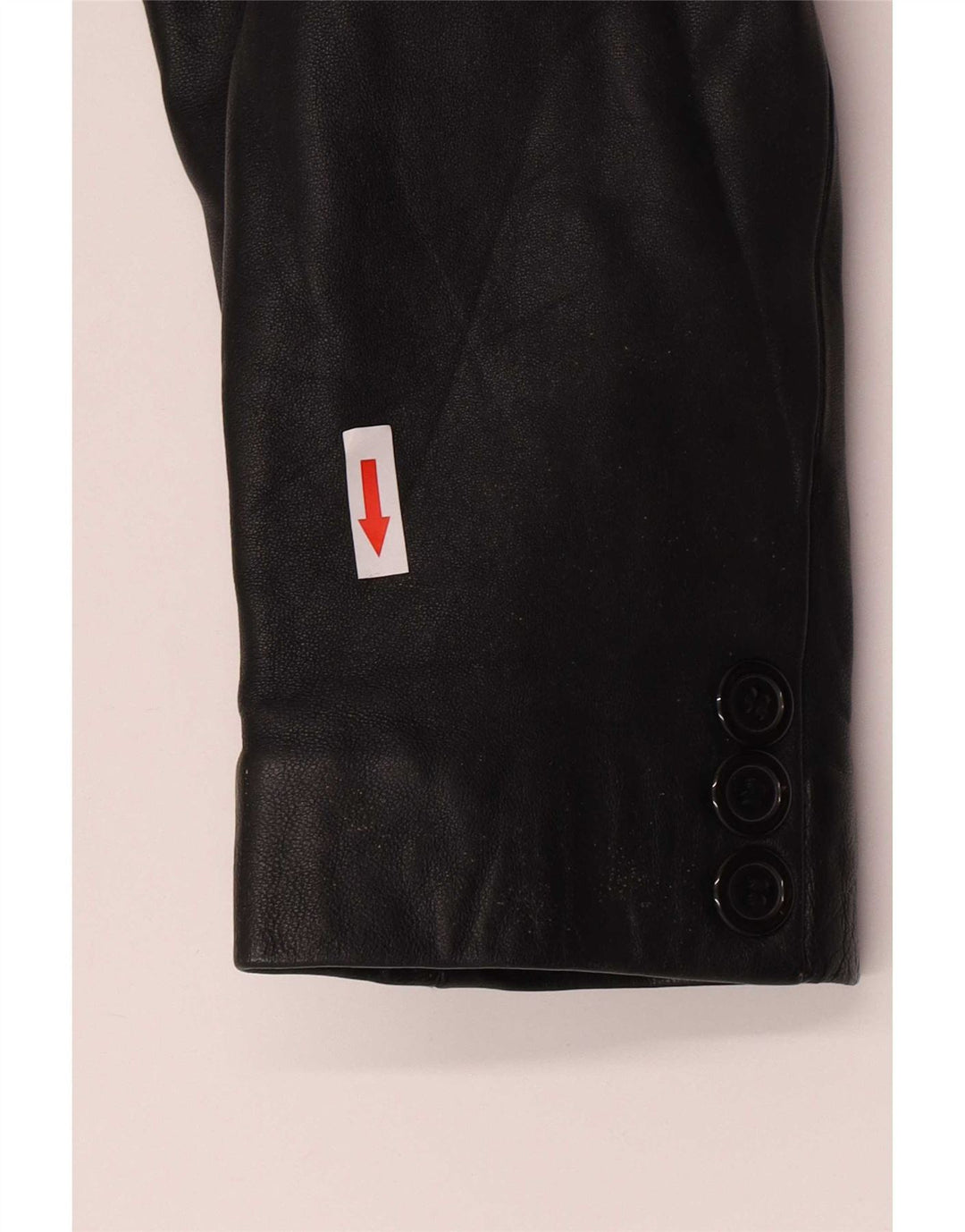 Giacca blazer in pelle vintage da uomo a 3 bottoni UK 38 media nera