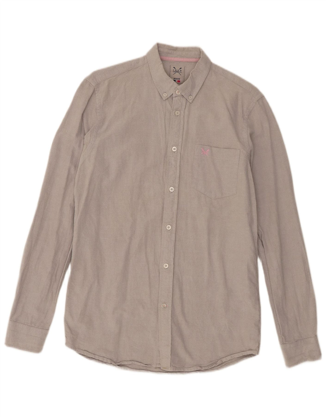 Crew Clothing Camicia da uomo in cotone grigio medio