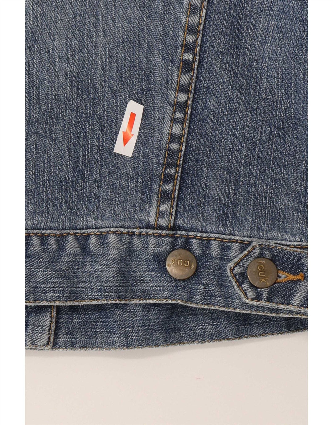 Giacca in denim da donna vestibilità regolare Fcuk UK 10 piccola in cotone blu