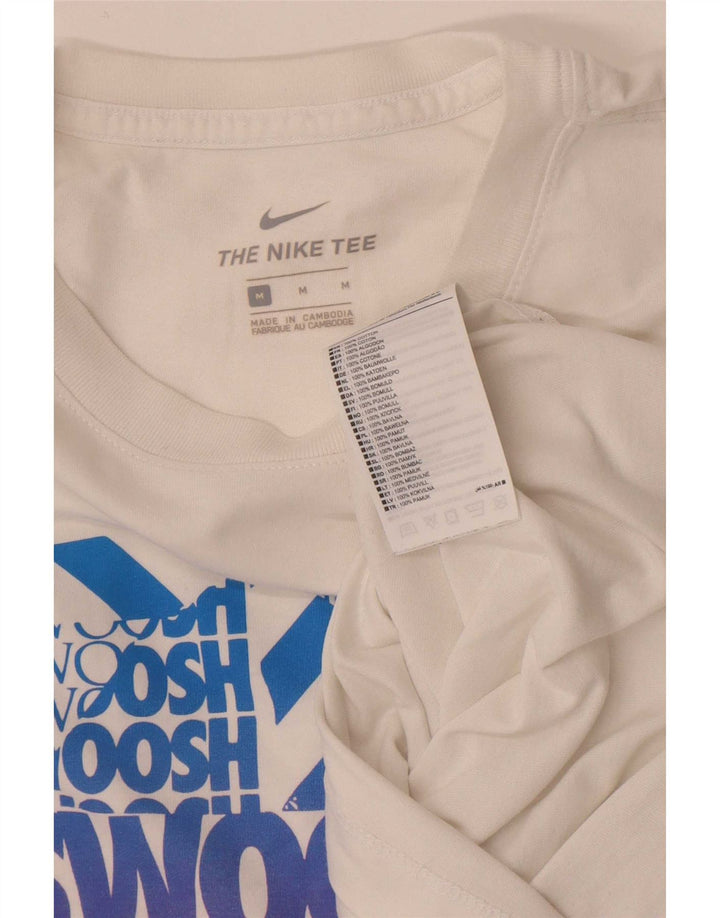 T-shirt grafica Nike Swoosh da uomo in cotone bianco medio