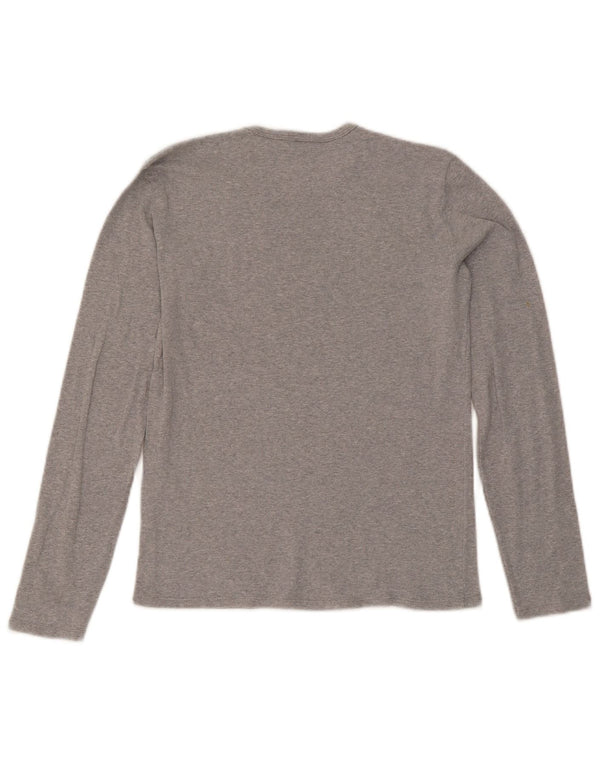 Top grafico da donna Benetton manica lunga UK 12 Grigio medio chiazzato