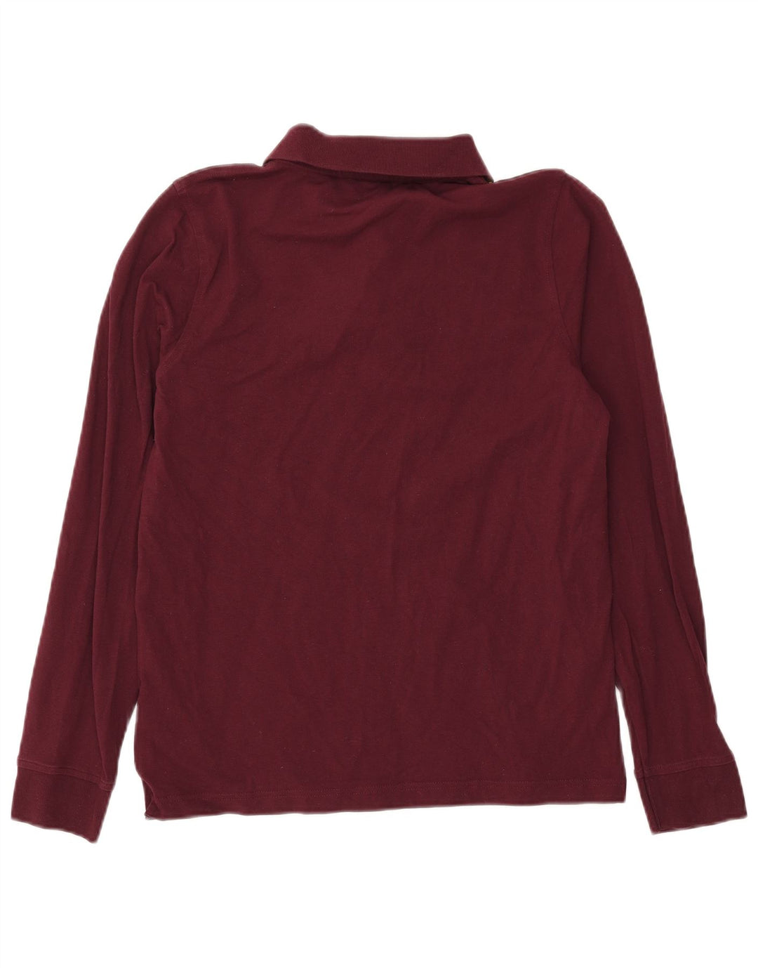 K-WAY Mens Long Sleeve Polo Shirt Medium Burgundy Cotton
