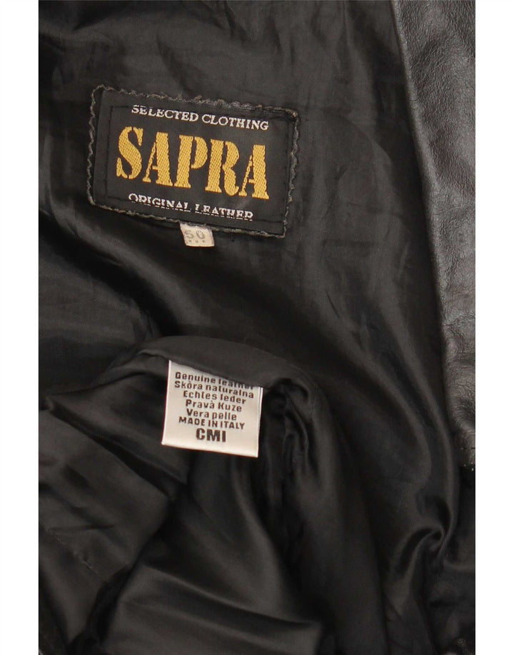 Giacca in pelle vintage da donna IT 50 XL Nera