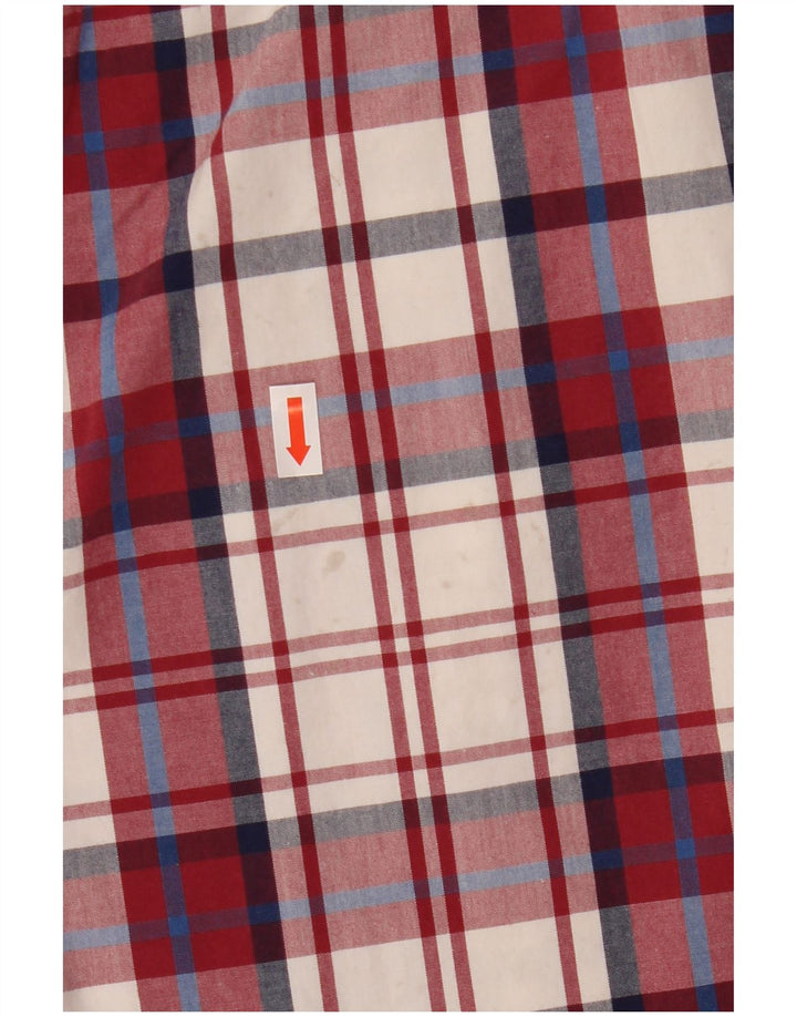 Camicia da uomo Superdry in cotone a quadri rossi grandi