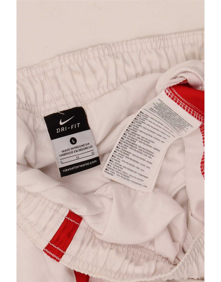Pantaloncini sportivi Nike Dri Fit da uomo, grandi, in poliestere color block bianco