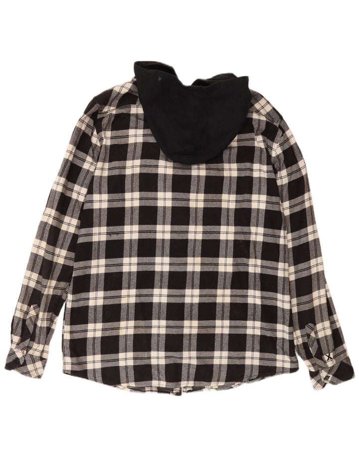 Camicia da uomo in flanella con cappuccio Billabong, grande cotone a quadri neri