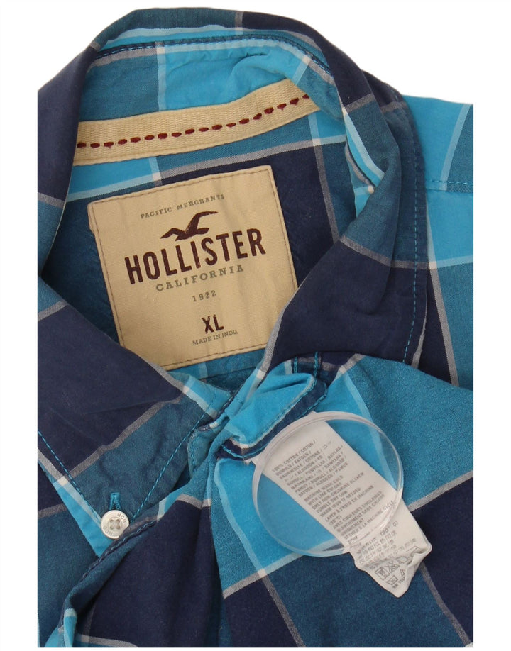 HOLLISTER Mens Shirt XL Blue Check Cotton