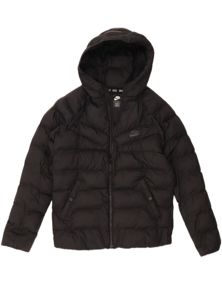 Giacca imbottita con cappuccio Nike da ragazzo 12-13 anni Large nera in poliestere