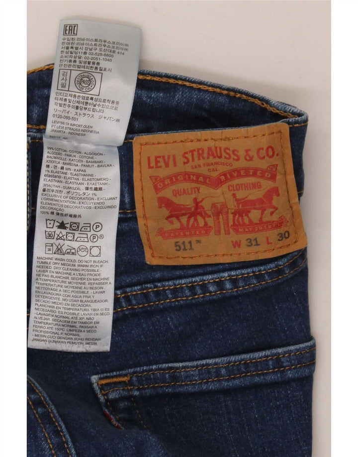 Levi's Uomo 511 Slim Jeans W31 L30 Cotone Blu