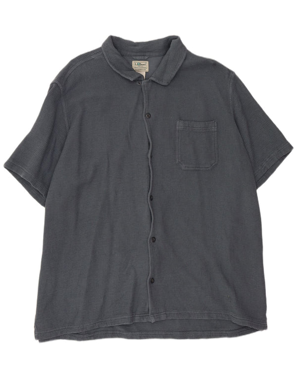 Camicia a maniche corte da uomo dal taglio tradizionale L.L.Bean 2XL in cotone verde