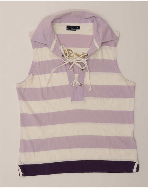 Polo grafica da donna Conte of Florence UK 14 a righe viola medie