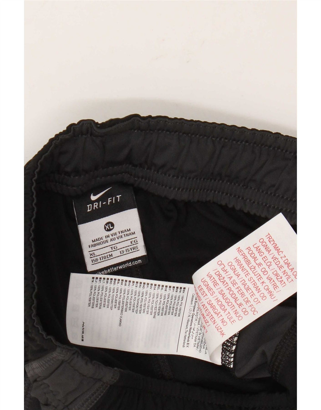 Pantaloncini sportivi Nike da ragazzo Dri Fit 13-14 anni XL poliestere nero